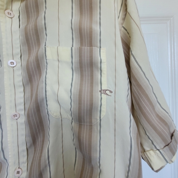 O'Neill Striped Collared Button Down Short Sleeve Shirt Men's Large - Picture 10 of 16